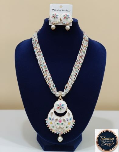 Charming Multicolor Beaded Ethnic Necklace Set