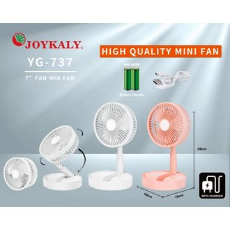JOYKALY Rechargeable Table Fan with Led light-YG-737