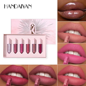Handaiyan 6pcs Liquid Matte Lipstick Set Waterproof