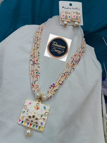Charming Multicolor Beaded Ethnic Necklace Set