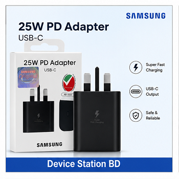 Samsung 25W Type-C Super Fast Charging Adapter (UK Standard 3-Pin Plug)