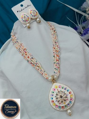 Charming Multicolor Beaded Ethnic Necklace Set