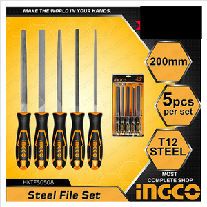 5 Pcs Steel File Set Ingco – Hktfs0508