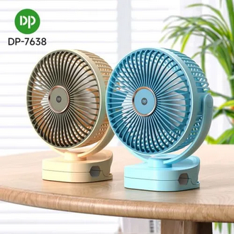 DP-7638 AC/DC Rechargeable 4000mAh Battery 360° Adjustable Desk / Clip Fan With Night Lighting Function