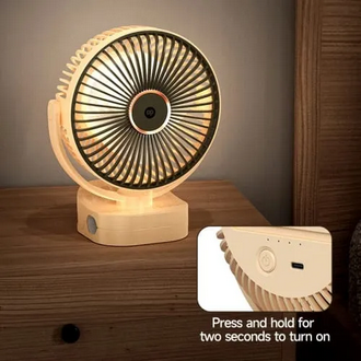 DP-7638 AC/DC Rechargeable 4000mAh Battery 360° Adjustable Desk / Clip Fan With Night Lighting Function