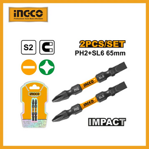 2Pcs Impact Screwdriver Bit Ingco – Sdbim72hl665