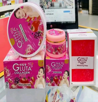Gluta Collagen Pink Face & Full Body Whitening Combo Set