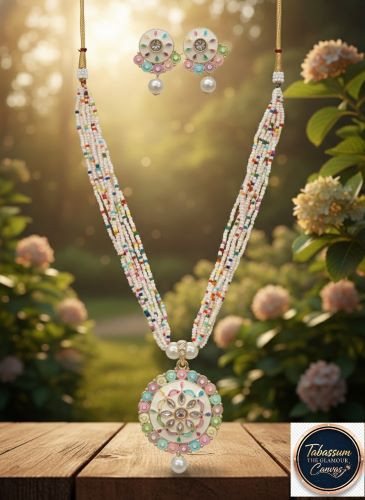 Charming Multicolor Beaded Ethnic Necklace Set