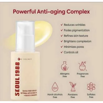 K-SECRET SEOUL 1988 Retinal Liposome 2% + Black Ginseng Serum