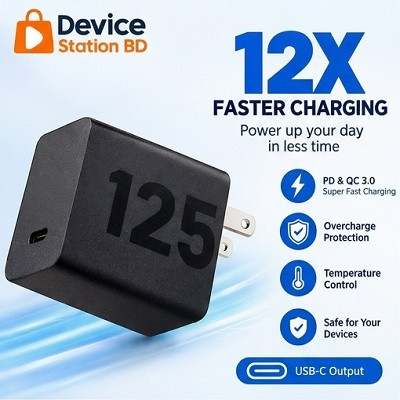Motorola 125W Turbo Power USB-C Fast Charger with 1M Type-C Hyper Charge Cable