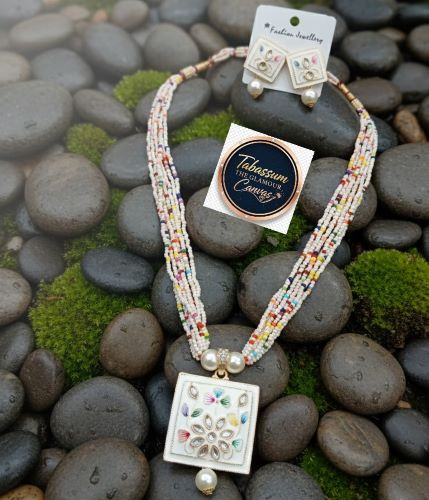 Charming Multicolor Beaded Ethnic Necklace Set