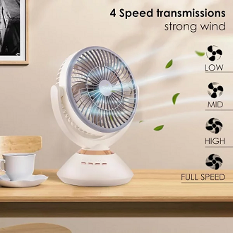 Joy Super JY-2570 Professional 6 Battery Rechargeable Portable Table Fan