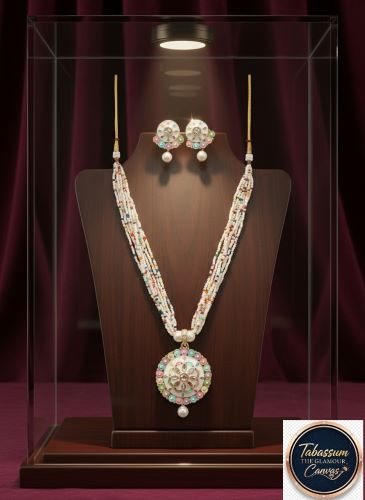 Charming Multicolor Beaded Ethnic Necklace Set