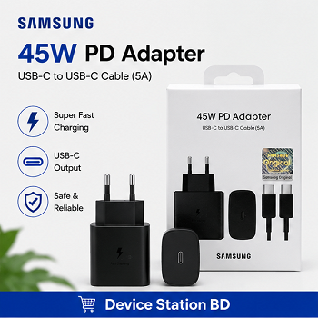Samsung 45W PD Power Adapter with USB-C to USB-C Cable (5A) Combo Pack