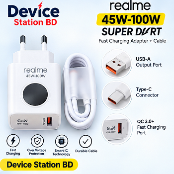 Realme Super-VOOC Fast Charger (45W-100W Support) with Type-C Cable