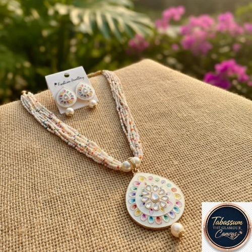 Charming Multicolor Beaded Ethnic Necklace Set