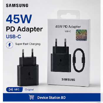 Samsung 45W PD Adapter Type-C Super Fast Charger for Smartphones & Tablets
