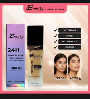 Everly Beauties Pure Matte Full Coverage Liquid Foundation with SPF 15+